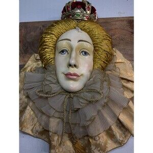 Vintage Queen Elizabeth Wall Display Decor Collectible Thailand Rare Ceramic 3d